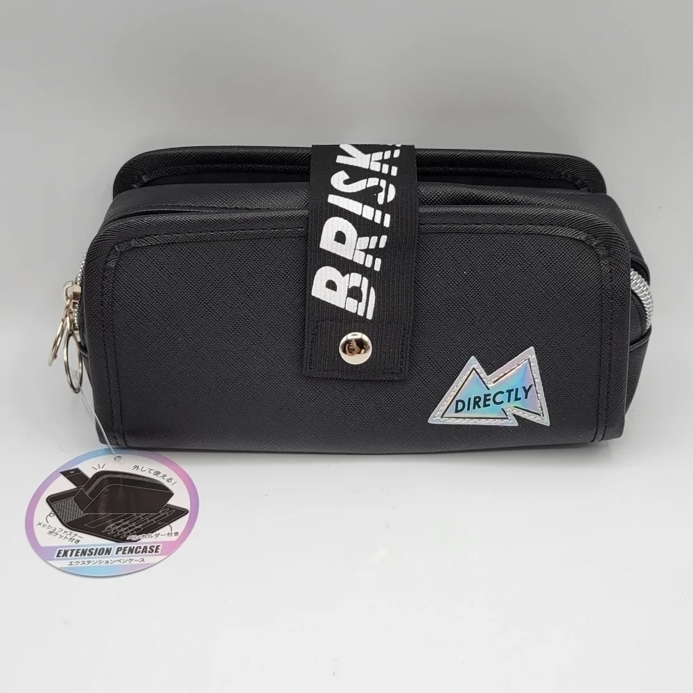 New Crux Directly Brisker Black Pencil Cosmetic Case Pouch
